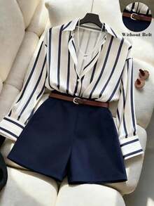 GlowEve CURVE Women's Shirt And Shorts Set, Comfortable For Home, Casual Wear, And Also A Good Choice For Commuting. - Multicolor - View 1