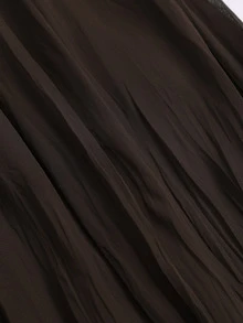 Sweetra Women's Hollow Out Asymmetrical Hem Top And Pleated Maxi Skirt Set - Multicolor - View 7