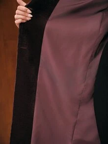 MOTF 2026 AUTUMN/WINTER WOMEN'S ELEGANT PREMIUM PURPLE OVERCOAT WITH BELT - Purple - View 8