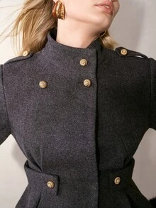 MOTF PREMIUM 2026 AUTUMN/WINTER NEW FASHION ELEGANT WOMEN'S OVERCOAT - Black - View 5