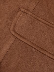 LUMIGAL Autumn/Winter Vintage Distressed Lapel Fringe Suede Jacket Slim Fit Flattering Short Top - Camel - View 3