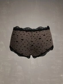 Esseday Women's Contrast Lace Bow Decor Star Print Hipster Panties - Mixed color - View 4