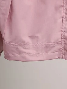 SHEIN 女童休閒時尚韓系梭織布連帽外套，寬鬆舒適，適合春秋日常通勤、戶外玩耍、出遊、聚會與拍照 - 粉色 - 查看 8