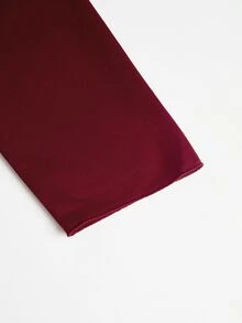 INAWLY 大尺碼秋季休閒純色長袖T恤 - 酒紅色 - 查看 7