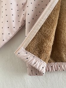 SHEIN Playful Pals 幼童女嬰毛絨外套夾克 甜美灰粉色 絨毛內裡 長袖連帽 加厚柔軟 旅行款 冬季秋季 拉鍊式 正式風 牛仔女孩風 - 彩色 - 查看 8
