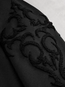 PAVTROS 男士街頭風熱銷十字刺繡 3D 刺繡連帽衛衣，送給朋友、男友、丈夫的禮物，週年紀念禮物 - 黑色 - 查看 5