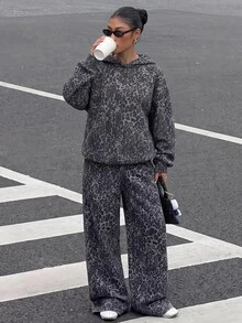 Muchica 休閒復古灰紋極簡女款兩件套，Y2K風格套裝，復古街頭風，適合日常通勤、約會、派對、秋冬、夏季、婚禮、海灘、畢業典禮等場合，優雅休閒，適合出遊、Y2K風格、音樂節等場合，完美適合作為女性秋冬服飾與返校穿搭 - 彩色 - 查看 4