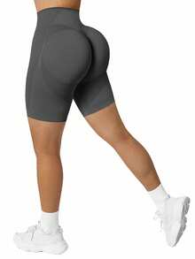 SHEIN Velisys Women's Solid Color Daily Fitness Sports Shorts - Multicolor - View 7