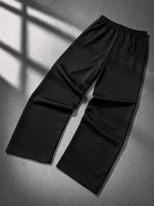 ROMWE MEN Men's Dark Gothic Floral Print Loose Sweatpants - Black - View 4