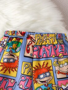 Nick 90s | SHEIN Nick 90s | Baby Boys Cartoon Character Print Sweatshirt And Sweatpants 2 Pieces Set, Suitable For Autumn/Winter - Multicolor - View 6