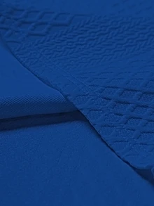 Manfinity Homme 男士短袖T恤，針織提花面料，時尚百搭，適合休閒穿著，送給男朋友或丈夫的理想禮物 - 寶藍色 - 查看 3