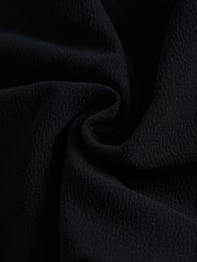 Tween Girl Fall Clothes Autumn/Winter Elegant Button Decor Round Neck Long Sleeve Cinched Waist Jumpsuit For Daily Wear, Outings, Parties And Banquets - Black - View 6