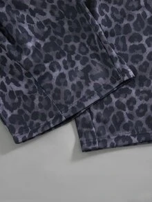 SHEIN 返校季青少年女孩拼色口袋設計寬鬆版寬腿長褲休閒風 - 深灰色 - 查看 11