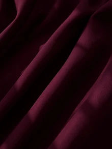 GlowEve CURVE Women's Plus Size Casual Versatile Long Pants With Ruffle Detail, Spring/Summer New High Waist Slim Straight Leg Black Pants With Pearl Embellishment - Maroon - View 3