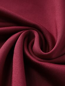 SHEIN Unity Women's Lace Patchwork Oblique Shoulder Elegant Sexy Wear Cinched Waist A-Line Mini Dressautumn Party Going Out Cocktail Burgundy - Burgundy - View 7