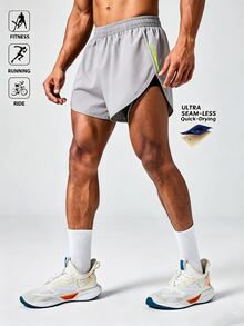 Acti Log 男士休閒極簡彈性腰運動短褲 - 灰色 - 查看 2
