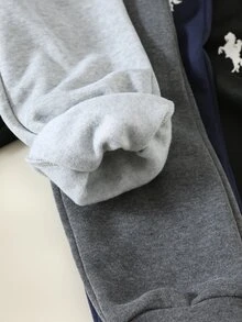 SHEIN 4件組男童休閒可愛百搭簡約舒適印花素色慢跑褲 鬆緊腰運動長褲 - 彩色 - 查看 5