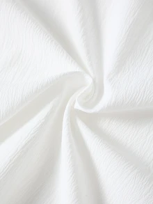 SHEIN 1件青少年女孩春秋泡泡長袖數位印花大翻領襯衫，版型俐落時尚 - 白色 - 查看 3