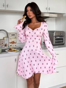 ZzzCrew Sexy Cherry Print Women's Nightgown - Pink - View 6