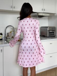 ZzzCrew Sexy Cherry Print Women's Nightgown - Pink - View 2