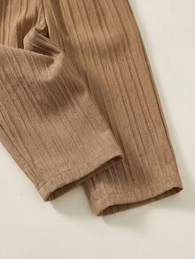 SHEIN 中性嬰兒男/女嬰 2件組秋冬休閒復古長袖上衣與長褲套裝，男嬰套裝，男嬰服飾，Squishy - 彩色 - 查看 6
