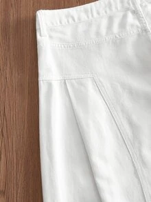 SWAVVY Men's Casual Versatile Solid Color Loose Fit Jeans - White - View 4