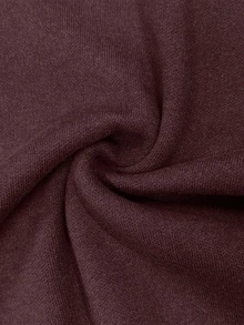 Cévolie Vintage Dark Brown Ribbed Knit Cardigan For Women, Minimalist Large Button Short Fitted Flared Sleeve Lazy Long Sleeve Sweater Jacket - Coffee Brown - View 7
