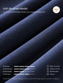 GLOWMODE Modal Get Comfy Ultra-Soft Smooth Loose Fit Contour Seams Adjustable Hem Zipper Pockets Half-Zip Pullover Daily Casual Wear Fall Winter - Dark Blue - View 7