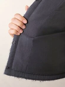 MOTF PREMIUM JAKET PENDEK WANITA DARI CAMPURAN BENANG YANG DICELUP - Grey - View 8