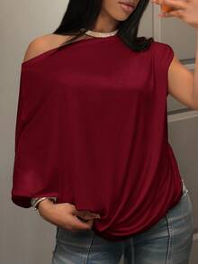 Slaydiva 新早春、春夏音樂節、情人節、復活節休閒、簡約基礎款 - 酒紅色 - 查看 5