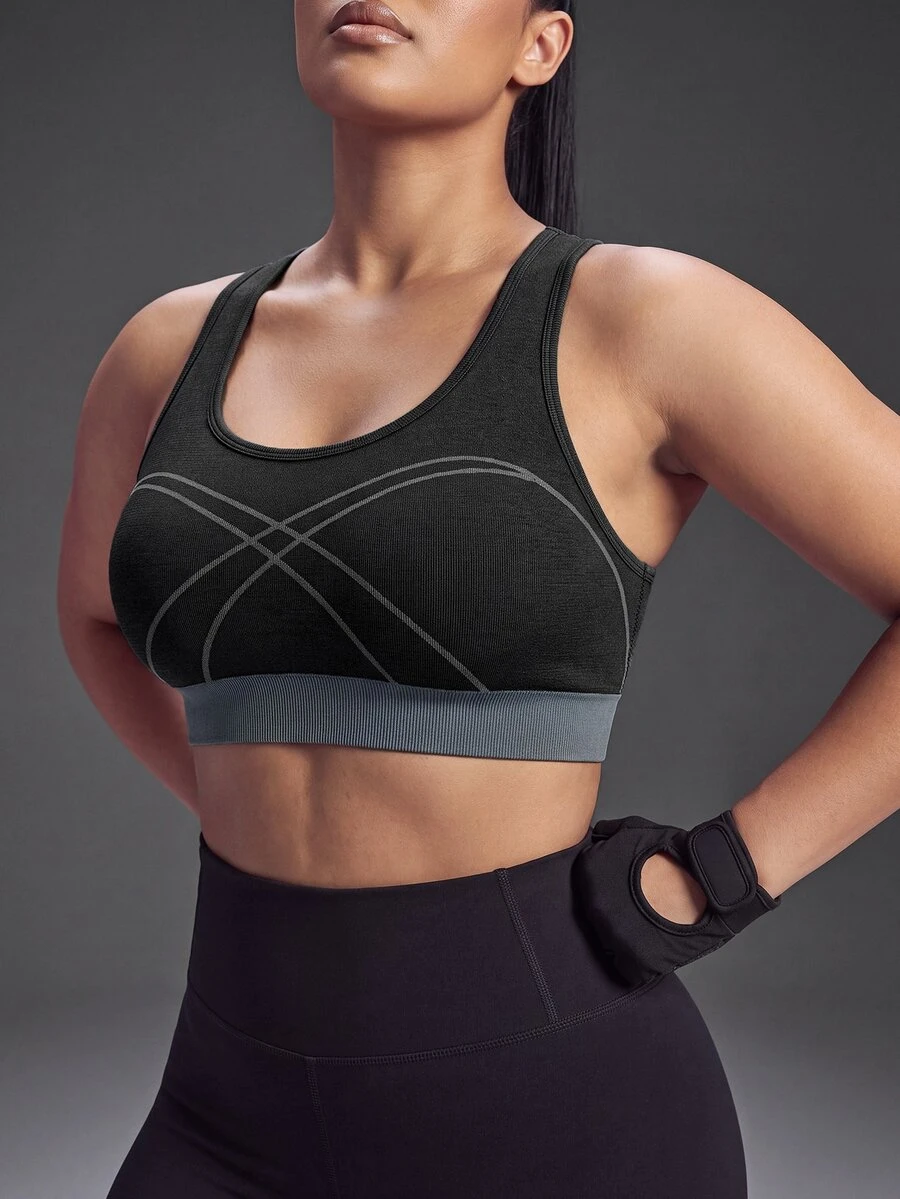 Powerista Plus Size Women's Sports Bra - Black - View 1