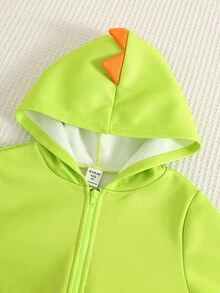 SHEIN Kids Young Boy Casual Cute Glow-In-The-Dark Dinosaur Design Romper Suitable For School, Garden, Beach, Birthday, Fall And Winter - Multicolor - View 3