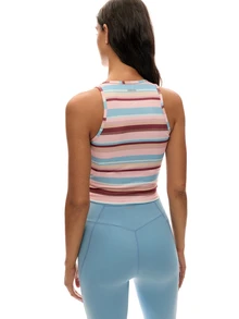 Nöista Part Of A Set, Colorful Striped Activewear Top With Inside Pads And Support. Yoga, Pilates, Barre, Fall, Winter, Casual, Sports, Gym. - Blue - View 5