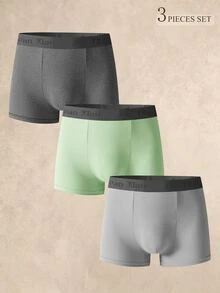 SHEIN 男士字母腰帶休閒四角內褲 (3件組) - 彩色 - 查看 1