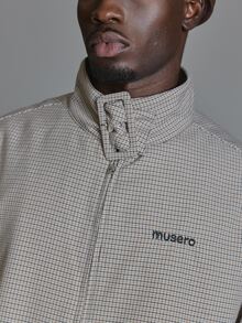 Check Belted Funnel Neck Track Jacket "Musero" Embroidery Deatail On Chest Co Ord Jacket Only Autum Winter Essentials - Multicolor - View 6