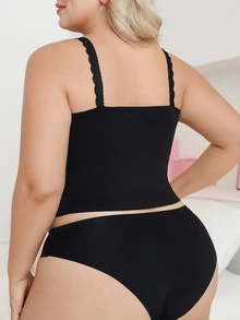 Plus Size Women Cherry 2-Piece Set - Black - View 2