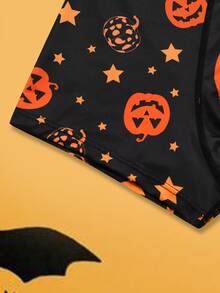 Notgurli Halloween Pumpkin Men's Boxer Briefs, Funny Pumpkin Head Print - Multicolor - View 4