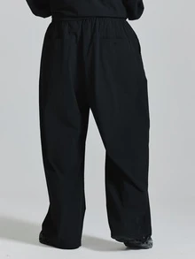 Musero Celana Jogger Minimalis Bergaya Sporty Model Barrel Leg untuk Musim Semi dan Musim Panas, Pakaian Olahraga Aktif. - Hitam - View 4