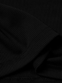 Manfinity Dauomo Men's Solid Color High Neck Long Sleeve Slim Fit Base Layer T-Shirt - Black - View 5