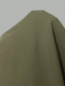 SHEIN Tall Women's Solid Color With Slanted Pockets Practical Elegant Simple Commuting Office A-Line Umbrella S - Army Green - View 7