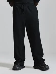 Musero Celana Jogger Jersey Premium Ukuran Besar Model Barrel Leg Dicuci - Hitam - View 2