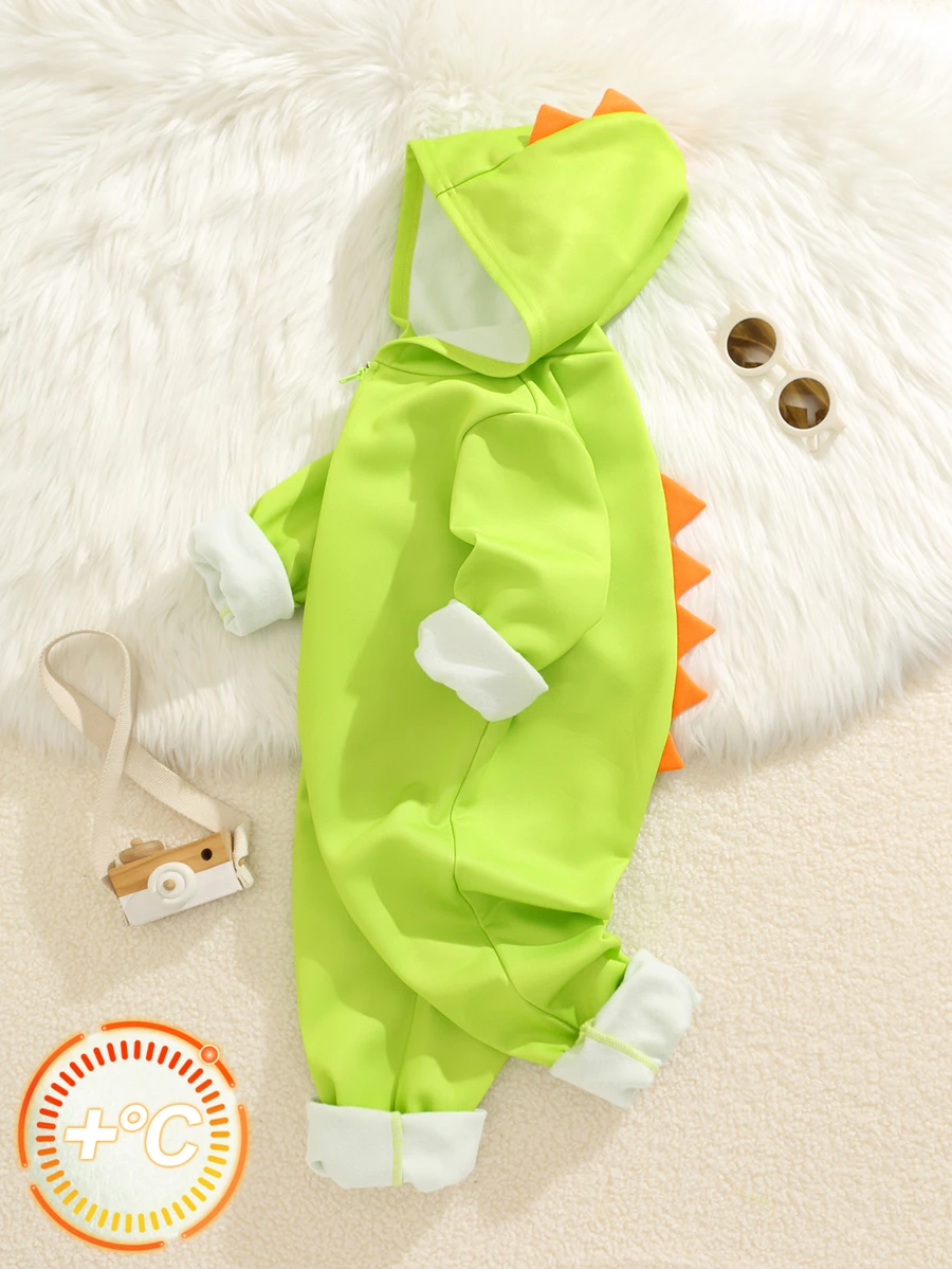 SHEIN Kids Young Boy Casual Cute Glow-In-The-Dark Dinosaur Design Romper Suitable For School, Garden, Beach, Birthday, Fall And Winter - Multicolor - View 1