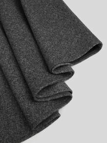 Sweetra Áo khoác choàng có mũ phong cách punk thắt nút size lớn - Xám - Xem 3