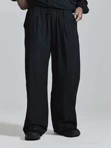 Musero Celana Jogger Minimalis Bergaya Sporty Model Barrel Leg untuk Musim Semi dan Musim Panas, Pakaian Olahraga Aktif. - Hitam - View 2
