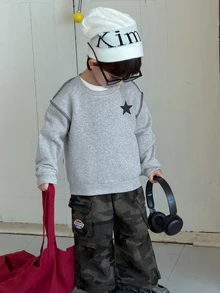 Dazy Kids 男嬰圓領休閒長袖衛衣 秋季 - 灰色 - 查看 7