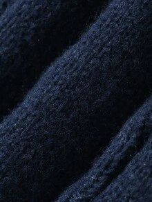 DAZY Women's Autumn/Winter Casual Plaid Patchwork 2 In 1 Sweater - Navy Blue - View 8