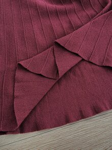 SHEIN Maternity Autumn/Winter Casual Knit Dress - Burgundy - View 7