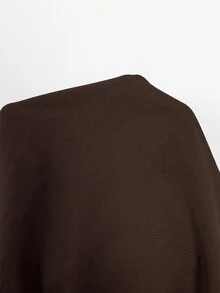 Lumalex 女款短袖寬鬆高領收腰風衣外套 辦公室深棕色 秋冬休閒商務休閒風 - 巧克力棕 - 查看 8
