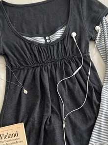 IslaSuriya Women's Autumn Casual 2-In-1 Top - Black - View 3