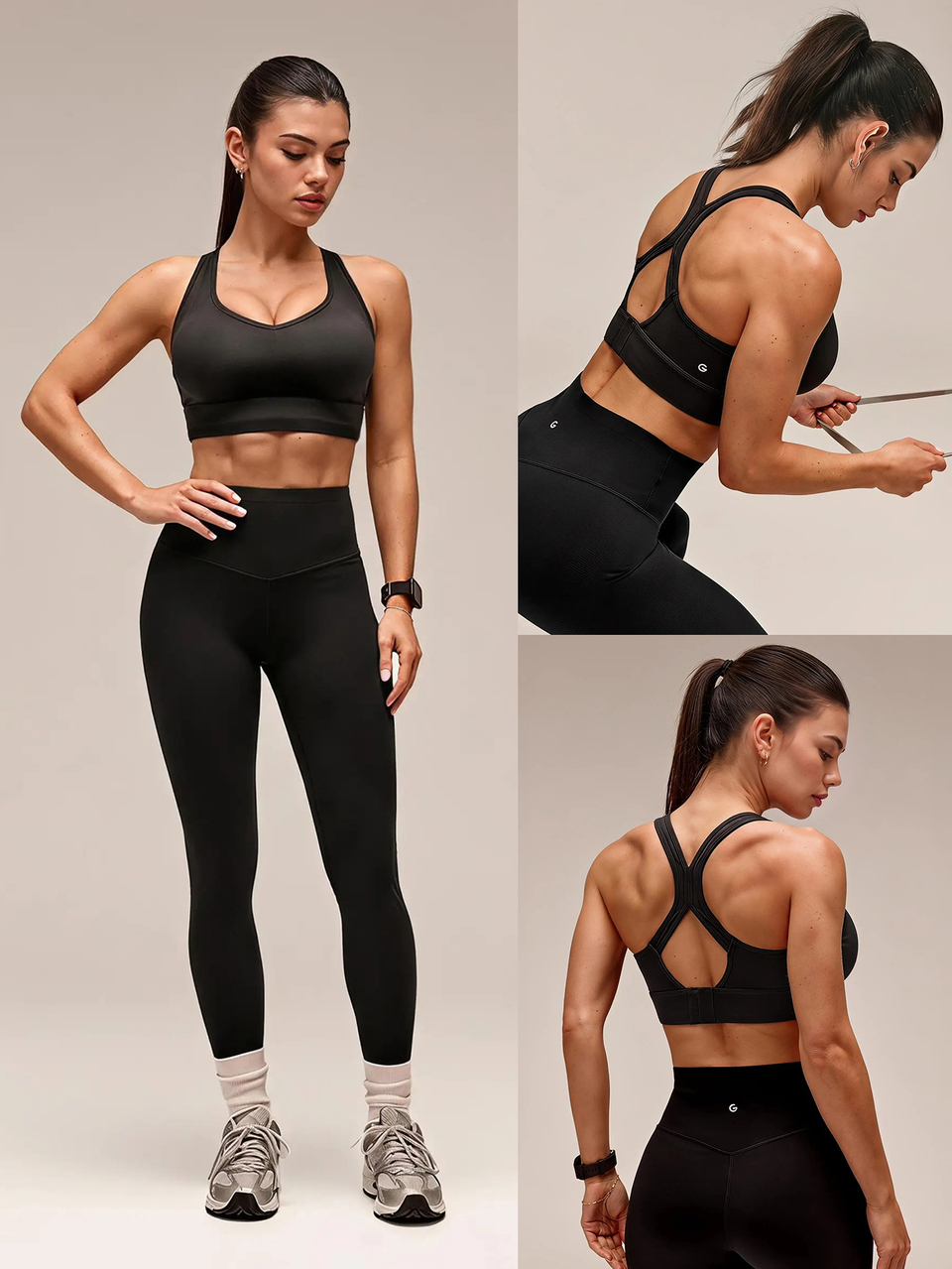 DD+ FeatherFit™-Sculpt GlowFit V-Neck Buckle Cutout Racerback Sports Bra Tank Medium Impact Training Workout Gym Fitness